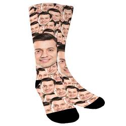 ABIsedrin Benutzerdefiniert Gesichts Socken, Mehrere Gesichter, Personalisiert Socken, Foto Crew Socken Geburtstagsgeschenk von ABIsedrin