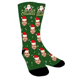 ABIsedrin Foto Gesicht Socken Personalisiert, Lustige Socken mit Foto Gesicht, Weihnachtsgesichts-Socken Gedruckte Socken für Frauen, Männer, Weihnachten, Geburtstagsgeschenk, Stil 3 von ABIsedrin