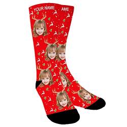 ABIsedrin Foto Gesicht Socken Personalisiert, Lustige Socken mit Foto Gesicht, Weihnachtsgesichts-Socken Gedruckte Socken für Frauen, Männer, Weihnachten, Geburtstagsgeschenk, Stil 4 von ABIsedrin