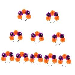 ABOOFAN 10st Halloween-haarreifen Kinder Verkleiden Sich Hut Tag Der Toten Kopfschmuck Halloween Mexikanisches Stirnband Halloween-party-stirnbänder Totenkopf-blumen-stirnband Kranz Rosen von ABOOFAN