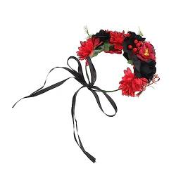 ABOOFAN 1stk Halloween-kranz Party Kostüm Kopfstück Halloween Haar Girlande Crown Haar Band Rose Crown Kopfstück Handgemachte Haar Zubehör Halloween Haar Kränze Stirnband Cosplay Seide von ABOOFAN