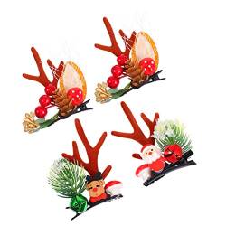 ABOOFAN 2 Paar Weihnachtshaarspangen Geweih Haarnadeln Haarspange aus Elchhorn Tiara Haarklammer Cosplay-Kostümzubehör Geweih Haarspange Elchhörner Haarschmuck Stirnband Kopfbedeckung Kind von ABOOFAN