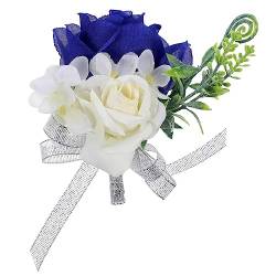 ABOOFAN 2St Blaue Hochzeitsblumen Blaue Hochzeitsansteckblume Corsagenarmband fürs Handgelenk Blumenarmband Dekor Corsage-Armband für die Hochzeit Korsagen für die Hochzeit die Blumen von ABOOFAN