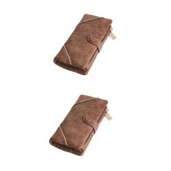 ABOOFAN 2St greata The toll feminela damengeldbeutel portemonaie Wallets brieftaschen Geschenkeidee damenbörse geldborse reißverschluss weible lang Geldbörse Brieftasche Schnalle Fräulein von ABOOFAN