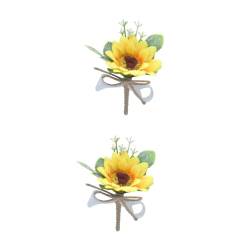 ABOOFAN 2st Braut Blumenbrosche Blumenbruststift Hochzeitskleid Brosche Sonnenblumen-bruststift Brosche Aus Sonnenblumenlegierung Hochzeit Broschennadel Bräutigam Geschenk Weihnachten von ABOOFAN