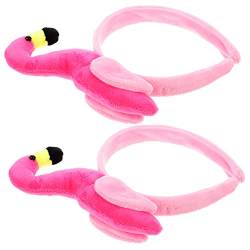 ABOOFAN 2st Flamingo-stirnband Hawaiianischer Partykopfschmuck Flamingo-haarband Kawaii Haarreifen Make-up-stirnband Flamingo-kopfbedeckung Flamingo-hut Kunststoff Tier Geschenk Bankett von ABOOFAN