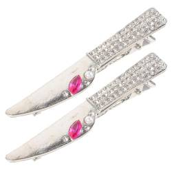 ABOOFAN 2st Gothic-haarschmuck Mini-messer-haarspangen Winziger Geschirr-kopfschmuck Süße Haarspangen Kleine Haarnadel Süße Haarnadeln Haar-krokodilklemmen Schmücken Damen Metall Sommer von ABOOFAN