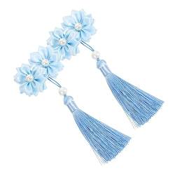 ABOOFAN 2st Haarschmuck Für Blumenmädchen Antike Haaraccessoires Kimono-kostüm Haarschmuck Für Damenclips Haarspange Mit Quaste Quastenclips Für Haare Die Blumen Stoff Braut Blumenclip von ABOOFAN