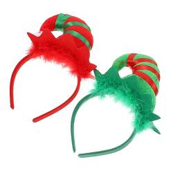 ABOOFAN 2st Stirnband Mit Elfenmütze Krippenkostüme Für Kinder Party-elf-stirnband Haarbänder Für Weihnachtskostüme Weihnachtselfe Verkleiden Sich Hüte Stoff Damen Scheinen Weihnachtsmütze von ABOOFAN