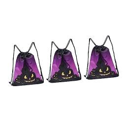 ABOOFAN 3 Stk Halloween-rucksack Taschen Für Halloween-leckerbissen Halloween-kordelzugbeutel Halloween-goodie-bag Halloween-beutel Mit Kordelzug Kleidung Polyester Mann Süßigkeiten Box von ABOOFAN