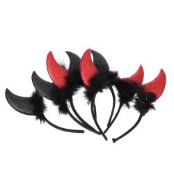 ABOOFAN 4 Stück Stirnband Aus Teufelshorn Stirnbänder Mit Pailletten Halloween-stirnbänder Kostüm-stirnband Kostümzubehör Teufelsstirnband Cosplay-haarband Stoff Gesicht Requisiten Kind von ABOOFAN