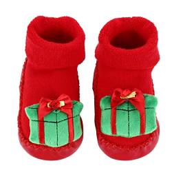 ABOOFAN Baby Weihnachtssocken Rutschfeste Bodensocken Stufensocken Winter Flauschig Flockig Warm Gemütliche Socken für Kleinkinder Neugeborene Kinder Weihnachtsferien (Für 12-24 Monate von ABOOFAN