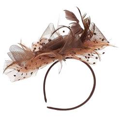 ABOOFAN Blumen-Mesh-Stirnband Kopfhörer Weiße Hochzeit Haar-Accessoires Spitzenbesatz Derby-Hochzeit Blumen- -Mesh-Haar-Fascinator-Stirnbänder Braut-Kopfbedeckung von ABOOFAN