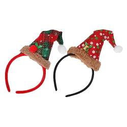 ABOOFAN Haarschmuck 2-Teiliges Stirnband-Outfit Für Mädchen Mini-Zylinder Damenhüte Und Mützen Festliche Stirnbänder Urlaubskostüm-Kopfbedeckung Weihnachtsbaum-Stirnband von ABOOFAN