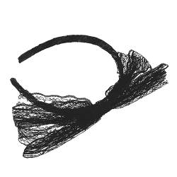 ABOOFAN Retro Haarband Mit Großer Schleife (schwarz) Spitzen-stirnband Stirnband Für Erwachsene Großes Schleifenstirnband Neon-stirnband Stirnbänder Ausgabekarte Stoff Fräulein Erwachsener von ABOOFAN