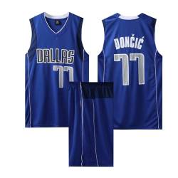 2-Teiliges Kinder/Erwachsener Basketball Jersey Shirt und Shorts 2024, Kinder/Erwachsener Basketball ärmellose Anzug, Kinder/Erwachsener Basketball Jersey & Basketball Shorts Blau 2XS von ABRTJCL