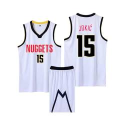 2-Teiliges Kinder/Erwachsener Basketball Jersey Shirt und Shorts 2024, Kinder/Erwachsener Basketball ärmellose Anzug, Kinder/Erwachsener Basketball Jersey & Basketball Shorts Weiß XS von ABRTJCL