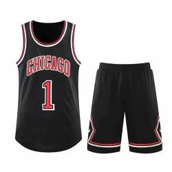 Basketball Trikot Shirt und Shorts, Kinder/Erwachsene Basketball Jersey, Kinder/Erwachsene Basketball ärmellose Anzug, 2-Teiliges Kinder/Erwachsene T-Shirt Weste + Shorts schwarz 3XL von ABRTJCL