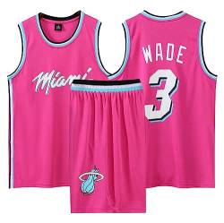 Basketball Trikot Shirt und Shorts Kinder/Erwachsene 2023/2024, 2-Teiliges Basketball ärmellose Anzug Kinder/Erwachsene, Basketball T-Shirt Weste + Shorts Kinder/Erwachsene Rosa 5XL von ABRTJCL