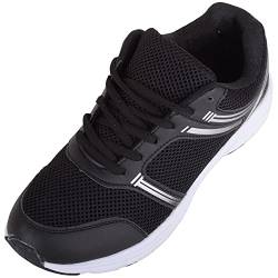 ABSOLUTE FOOTWEAR Leichte Herren-Turnschuhe zum Schnüren, für Freizeit, Sport, Laufen, Walking, Fitnessstudio, Turnschuhe, Schwarz, 45 EU von ABSOLUTE FOOTWEAR