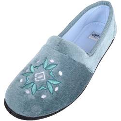 Absolute Footwear Damen-Hausschuhe, Velours-Optik, Slipper/Indoor-Schuhe, Blau - blaugrün - Größe: 39 EU von ABSOLUTE FOOTWEAR