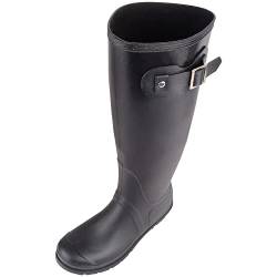 Absolute Footwear Damen Regenstiefel zum Hineinschlüpfen, wasserdicht, mit Schnallen-Design, Schwarz , 39 EU von ABSOLUTE FOOTWEAR