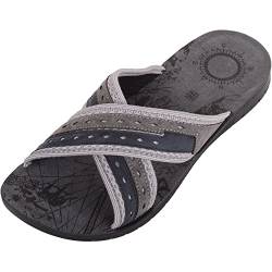 Absolute Footwear Herren Herren Sommer Urlaub Slip On Cross Over Two Toned Beach Pool Sliders Sandalen, grau, 46 EU von ABSOLUTE FOOTWEAR