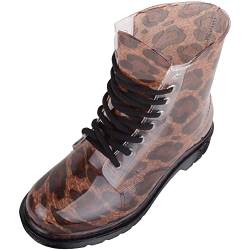 Absolute Footwear Wasserfeste Gummistiefel für Damen, Leopardenmuster, Knöchel, Regenwasser, Winter, Gummistiefel, hautfarben, 38 EU von ABSOLUTE FOOTWEAR