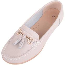 Damen Schlupfschuhe Leder Loafer/Deck/Bootsschuhe/Sandalen, Grau - Smoke - Größe: 40 EU von ABSOLUTE FOOTWEAR