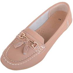 Damen Schlupfschuhe Leder Loafer/Deck/Bootsschuhe/Sandalen, Mokka, 37 EU von ABSOLUTE FOOTWEAR