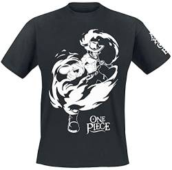 AbyStyle Heren One Piece Ace kurzen Ärmeln Basic T-Shirt, Schwarz , XL von ABYSTYLE