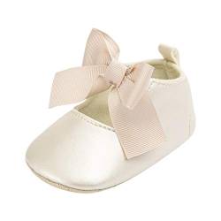 Neugeborene Baby Krabbelschuhe Mädchen Prinzessin Schuhe Niedlich Babyschuhe Kleinkind Jungen Taufschuhe Krippeschuhe (Beige,0-6 Monate) von ABsoar-Baby