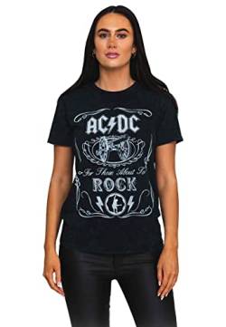 AC/DC ACDC Unisex T Shirt Cannon Swing Band Logo Official Dip Dye on Black Unisex T-Shirt, Black, von AC/DC