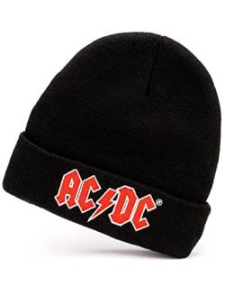 AC/DC Beanie Unisex Männer Frauen Schwarz Gestrickte Wollband-Hut One Size von AC/DC