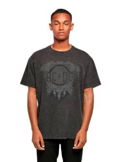 AC/DC Black Ice Acid Washed Oversized T-Shirt Black M von AC/DC