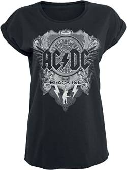 AC/DC Black Ice Frauen T-Shirt schwarz 5XL 100% Baumwolle Band-Merch, Bands von AC/DC