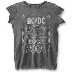 AC/DC Cannon for thoose About Rock Damen Burnout T-Shirt Grau (S-XXL) (L) von AC/DC