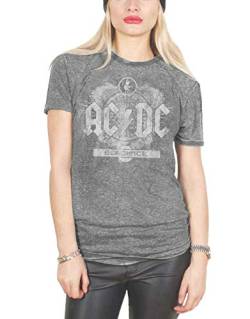 AC/DC Damen Black Ice T-Shirt, Schwarz (Charcoal Grey), 34(Hersteller Größe: Small) von AC/DC