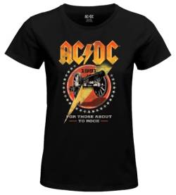 AC/DC Damen WOACDCRTS033 t Shirt, Schwarz, Large von AC/DC