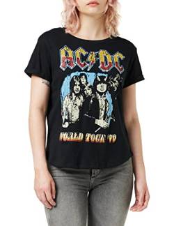 AC/DC Damen World Tour 79 T Shirt, Schwarz (Black Blk), 36 EU von AC/DC