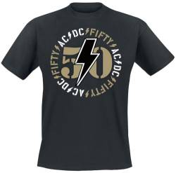 AC/DC Fifty Angus Emblem Männer T-Shirt schwarz XL 100% Baumwolle Band-Merch, Bands von AC/DC