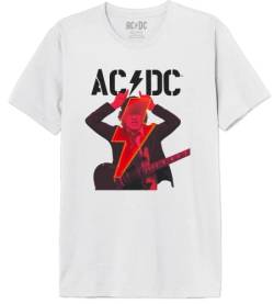 AC/DC Herren MEACDCRTS062 t Shirt Damen, weiß, L von AC/DC