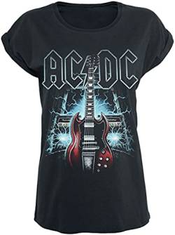 AC/DC High Voltage Guitar Frauen T-Shirt schwarz S 100% Baumwolle Band-Merch, Bands von AC/DC
