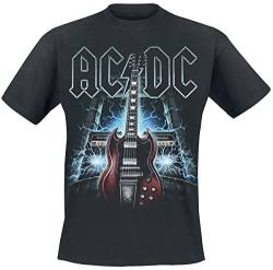 AC/DC High Voltage Guitar Männer T-Shirt schwarz XXL 100% Baumwolle Band-Merch, Bands von AC/DC