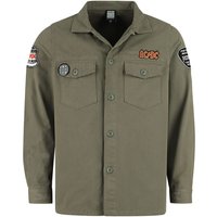 AC/DC Langarmhemd - ACDC Military Shirt - Shacket - S bis 3XL - für Männer - Größe 3XL - khaki  - Lizenziertes Merchandise! von AC/DC