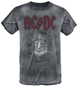 AC/DC Let There Be Rock Männer T-Shirt grau M 100% Baumwolle Band-Merch, Bands von AC/DC