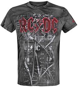 AC/DC PWR Wires Männer T-Shirt grau S 100% Baumwolle Band-Merch, Bands von AC/DC