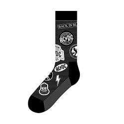 AC/DC Socken Icons Band Logo Nue offiziell Herren Schwarz (UK Size 7-11) von AC/DC