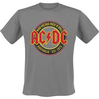 AC/DC T-Shirt - High Voltage - Rock 'N' Roll - Australia Est. 1973 - S bis XXL - für Männer - Größe S - grau  - Lizenziertes Merchandise! von AC/DC