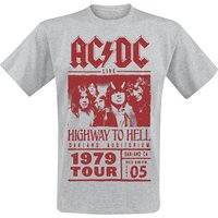 AC/DC T-Shirt - Highway To Hell - Red Photo - 1979 Tour - S bis XXL - für Männer - Größe XL - grau meliert  - Lizenziertes Merchandise! von AC/DC